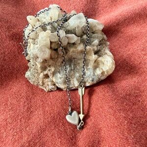 Elegant Silver Heart and Arrow Necklace by Noisy Plume ‘Aim True’ limited run